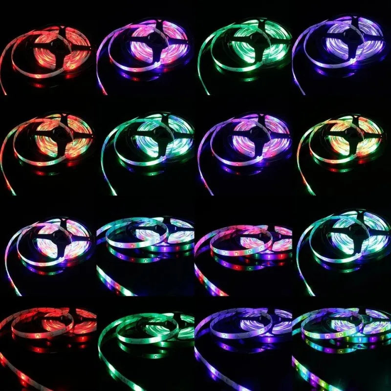 RGBLED strip, suitable for bedroom, intelligent color-changing light with remote control, adjustable color and brightness, flash