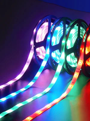 RGBLED strip, suitable for bedroom, intelligent color-changing light with remote control, adjustable color and brightness, flash