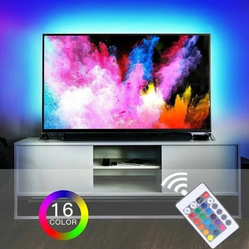 RGBLED strip, suitable for bedroom, intelligent color-changing light with remote control, adjustable color and brightness, flash
