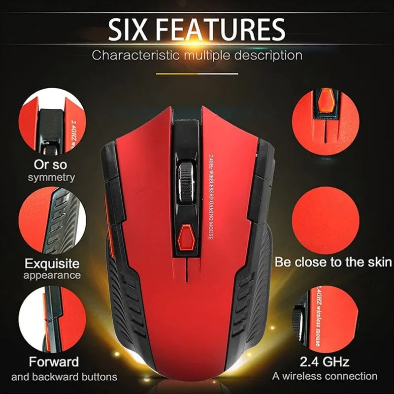 BARGAIN 2.4Ghz Gaming Wireless Mouse With USB Receiver 1000-1600 Adjustable DPI PC Computer Gaming Mouse